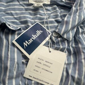 beachlunchlounge Ultramarine Striped Men's Shirt